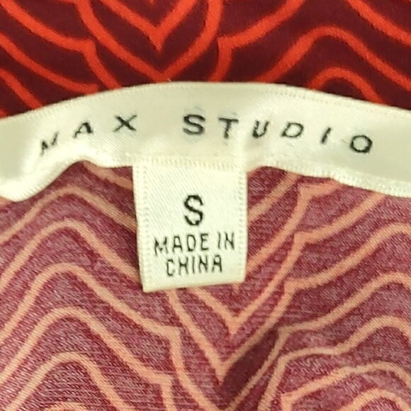 Max Studio Women's Red, Blue, Cream Geometric Print Midi Dress Size Small - Picture 9 of 11